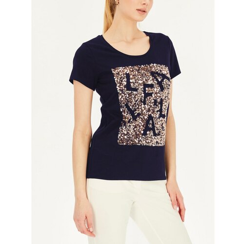 L`AF Woman's T-Shirt Manon Navy Blue Slike